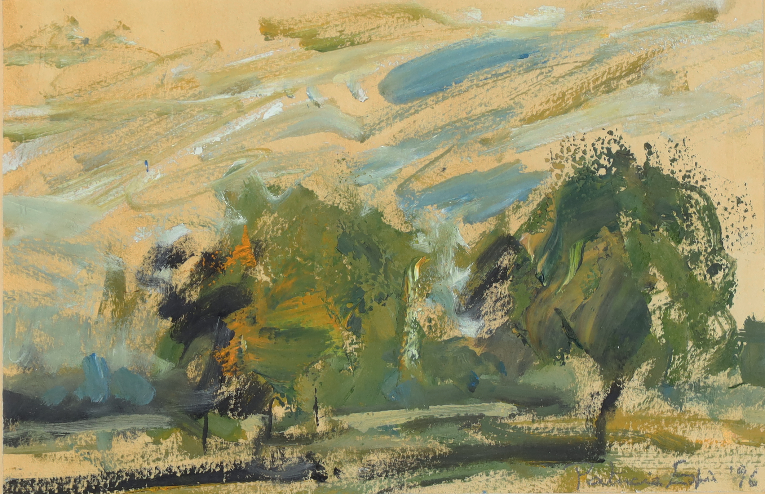 Patricia Espir,  British 1934-1999 -  Autumn in the park, 1996;  pastel on paper, signed and da...