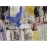 Harry Ousey,  British 1915-1985 -  Composition 8;  watercolour and charcoal on paper, 27.8 x 38...