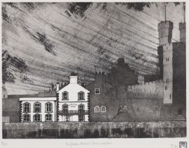 Tom Jones,  20th century -  Anglesey Arms Caernarfon, 1994;  etching on paper, signed, dated, t...