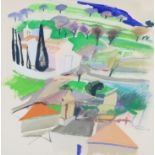 Pauline Vincent,  British b.1940 -  Greek Island View, 1984;  pastel on paper, signed and dated...