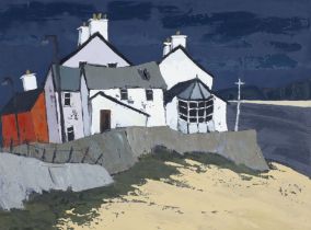 Wynne Jenkins,  Welsh 1937-2019 -  Man Cyfarfod - Aberdyfi;  oil on canvas, signed and titled o...