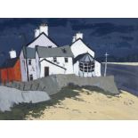 Wynne Jenkins,  Welsh 1937-2019 -  Man Cyfarfod - Aberdyfi;  oil on canvas, signed and titled o...