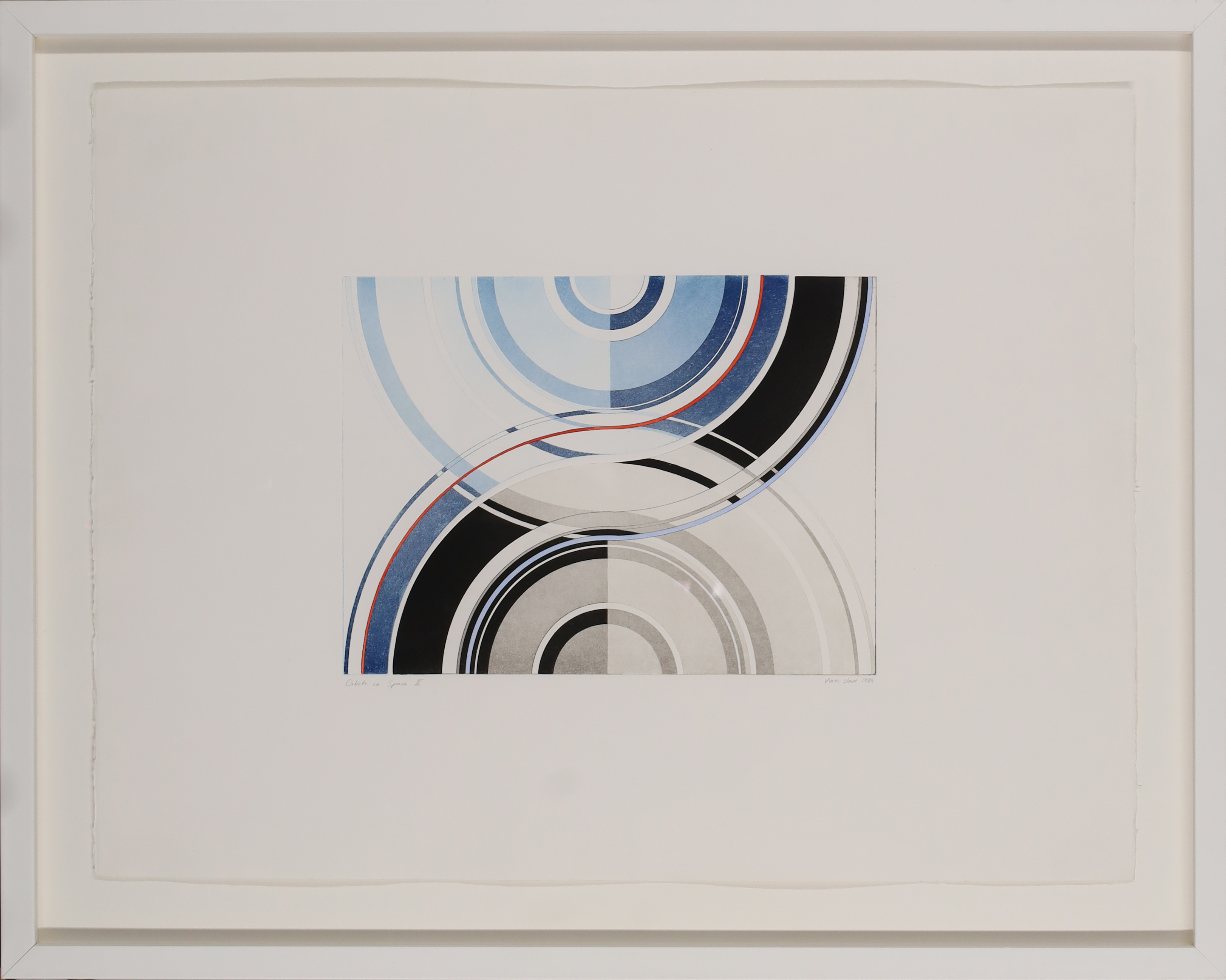 Vikki Slowe,  British 1947-2013 -  Orbits in Space II, 1984;  etching in colours on paper, sign... - Image 2 of 3