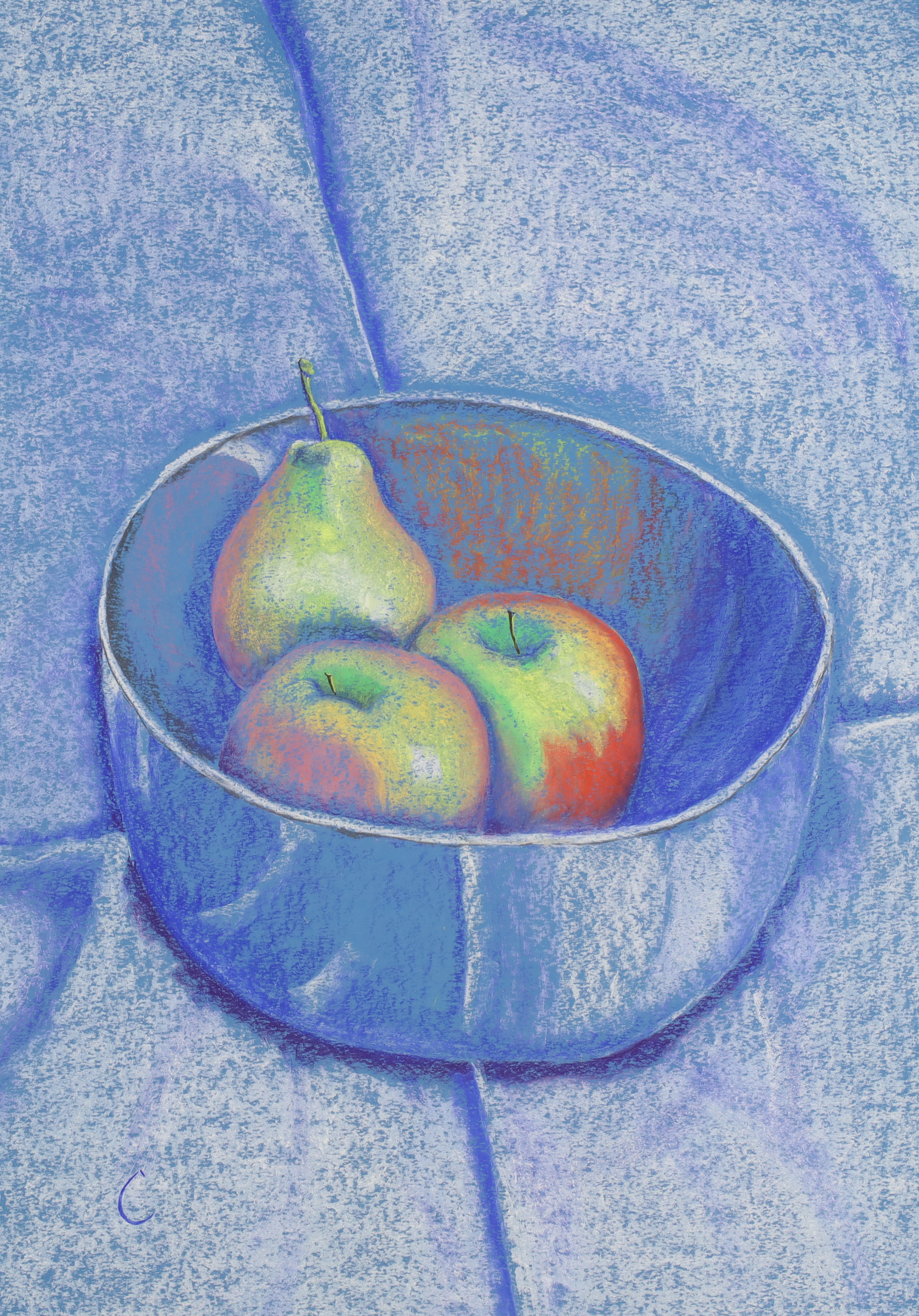 Charles Jamieson,  British 20th/21st century -  Autumn Fruit;  pastel on paper, signed with ini...