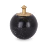 To Be Sold With No Reserve A cosmetic black stone vessel with gold top,  7cm high, 263 grams P...