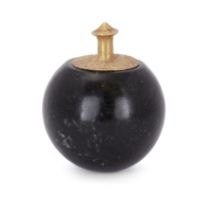 To Be Sold With No Reserve A cosmetic black stone vessel with gold top,  7cm high, 263 grams P...