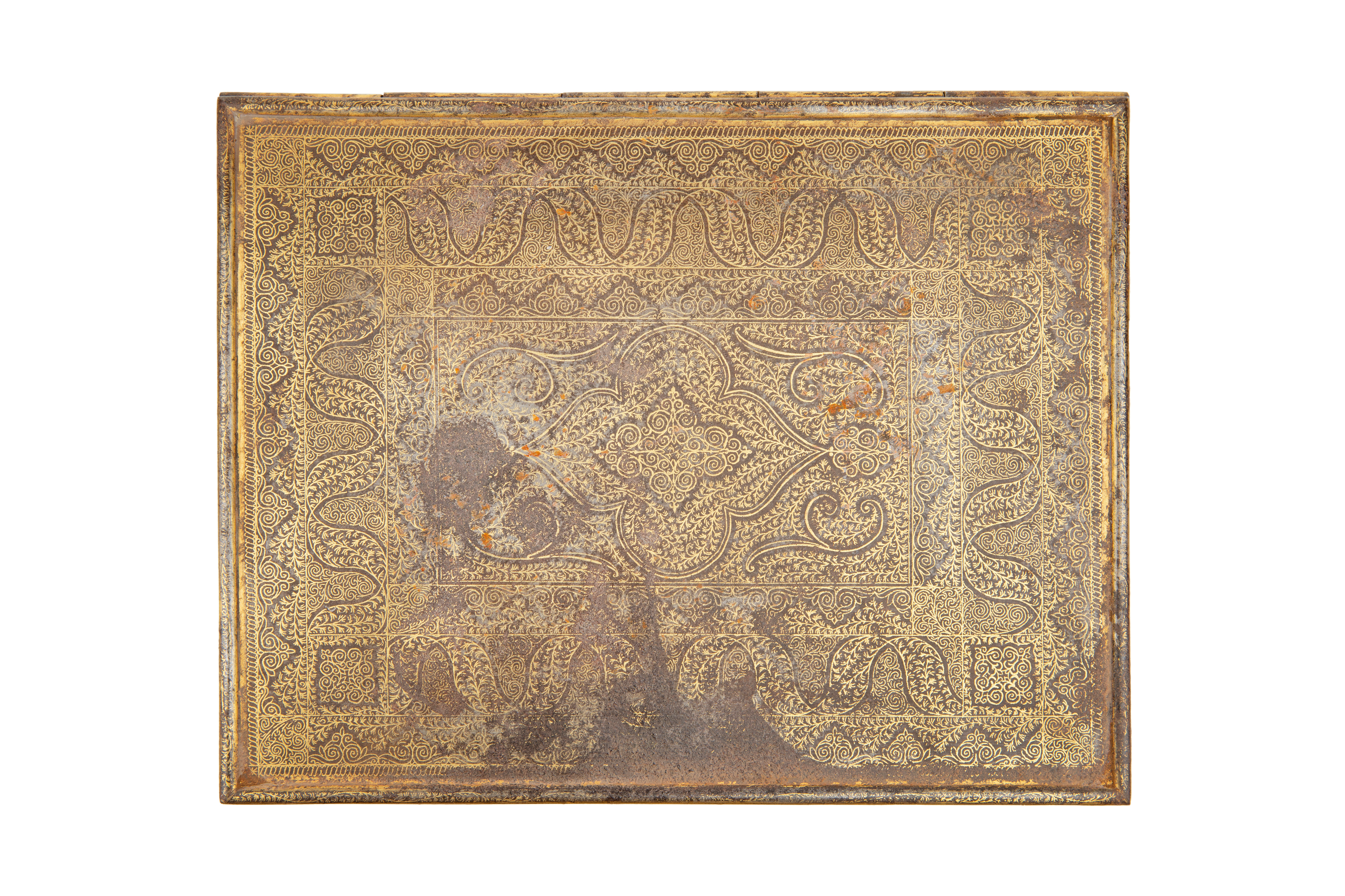 Property from an Important Private Collection A gold damascened koftgari work steel book cover, ... - Image 2 of 3