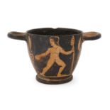 A Boeotian red-figure skyphos, attributed to the Argos Painter, circa late 5th Century B.C., on...