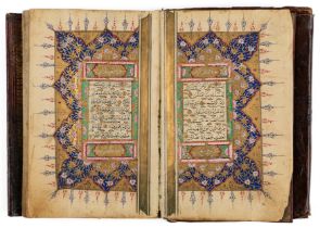 A Quran, Ottoman Turkey signed Al-Sayyid Husein al-Hamdi, dated 1273AH/1856-57AD Arabic manuscr...