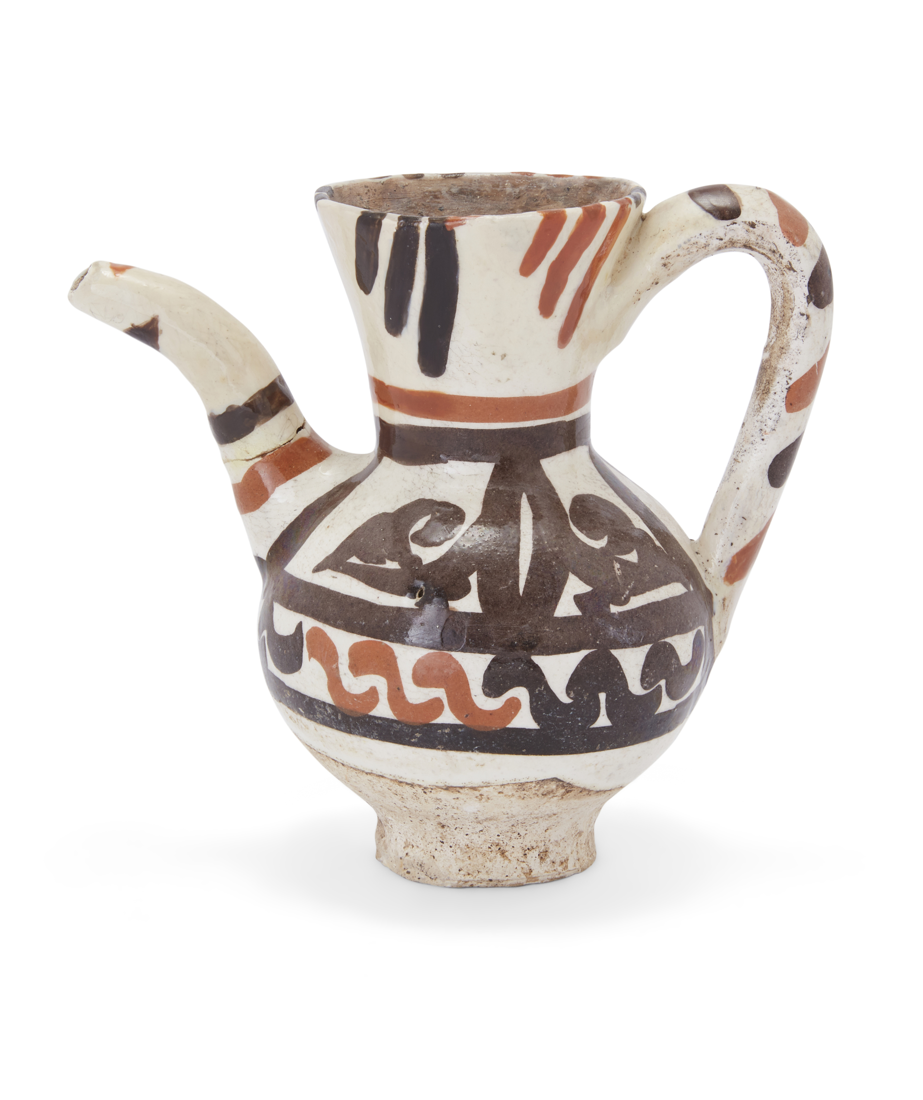 To Be Sold With No Reserve A small Nishapur-style pottery pottery ewer 20th century Decorated ... - Image 2 of 2