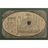 To Be Sold With No Reserve A large view of Mecca on a stucco panel signed by Ismai'l Ahmad Al-Di...