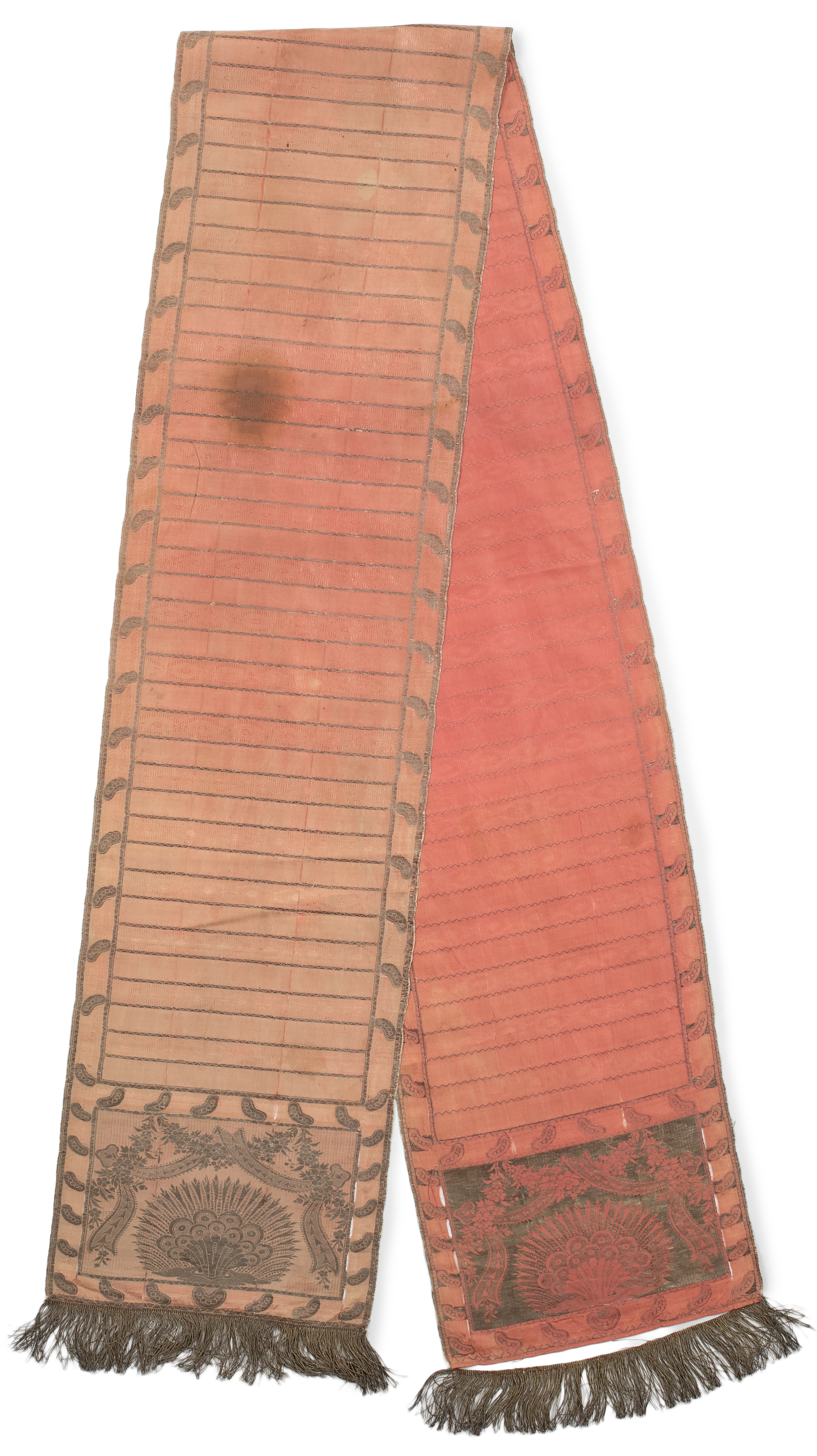 A metal thread embroidered sash, Poland, 19th century, Woven and embroidered in the Kontusz sas... - Image 3 of 3