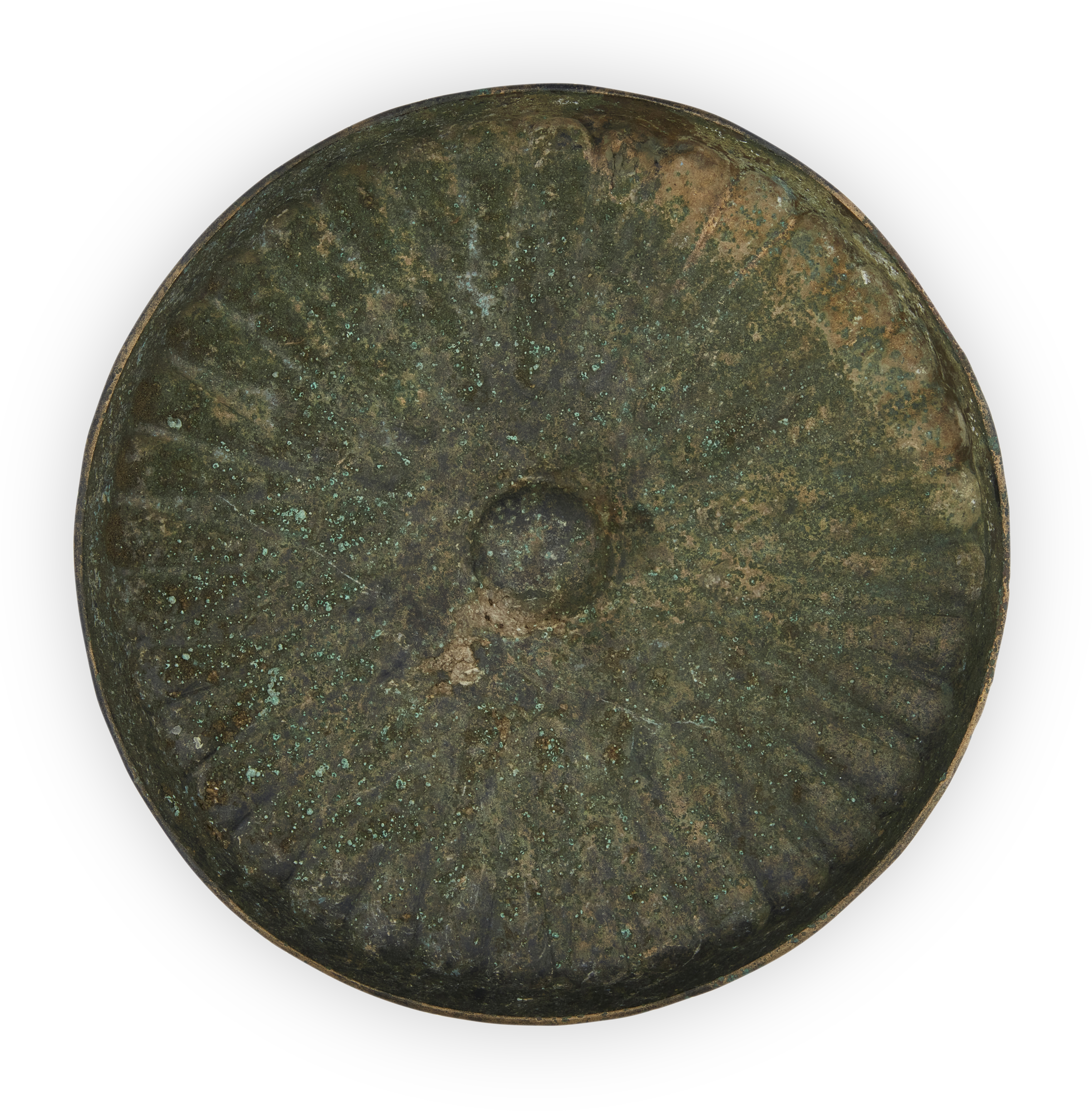 An Achaemenid style copper alloy shallow dish The base with elegant radial decoration, the well ... - Image 2 of 3