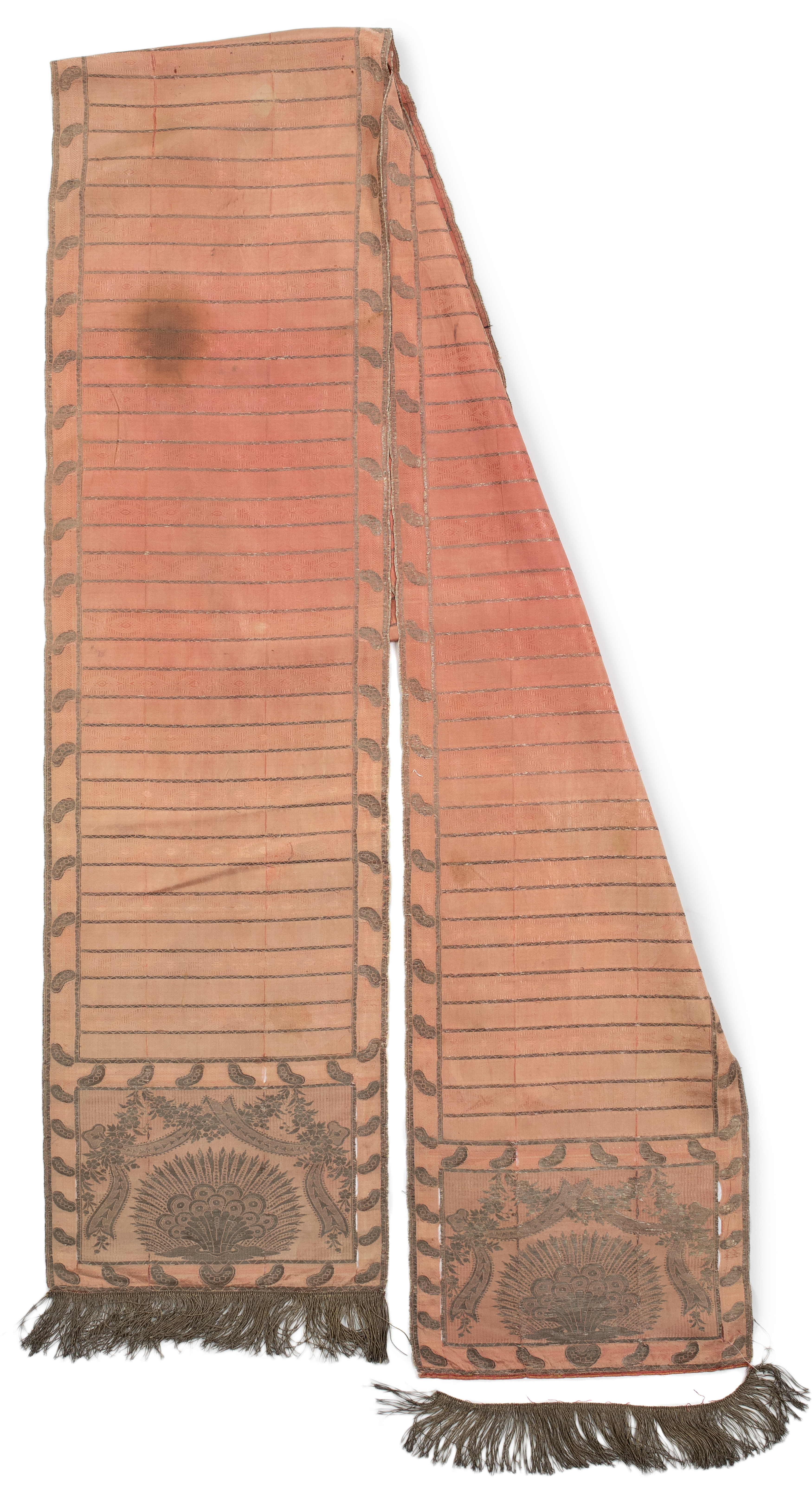 A metal thread embroidered sash, Poland, 19th century, Woven and embroidered in the Kontusz sas... - Image 2 of 3