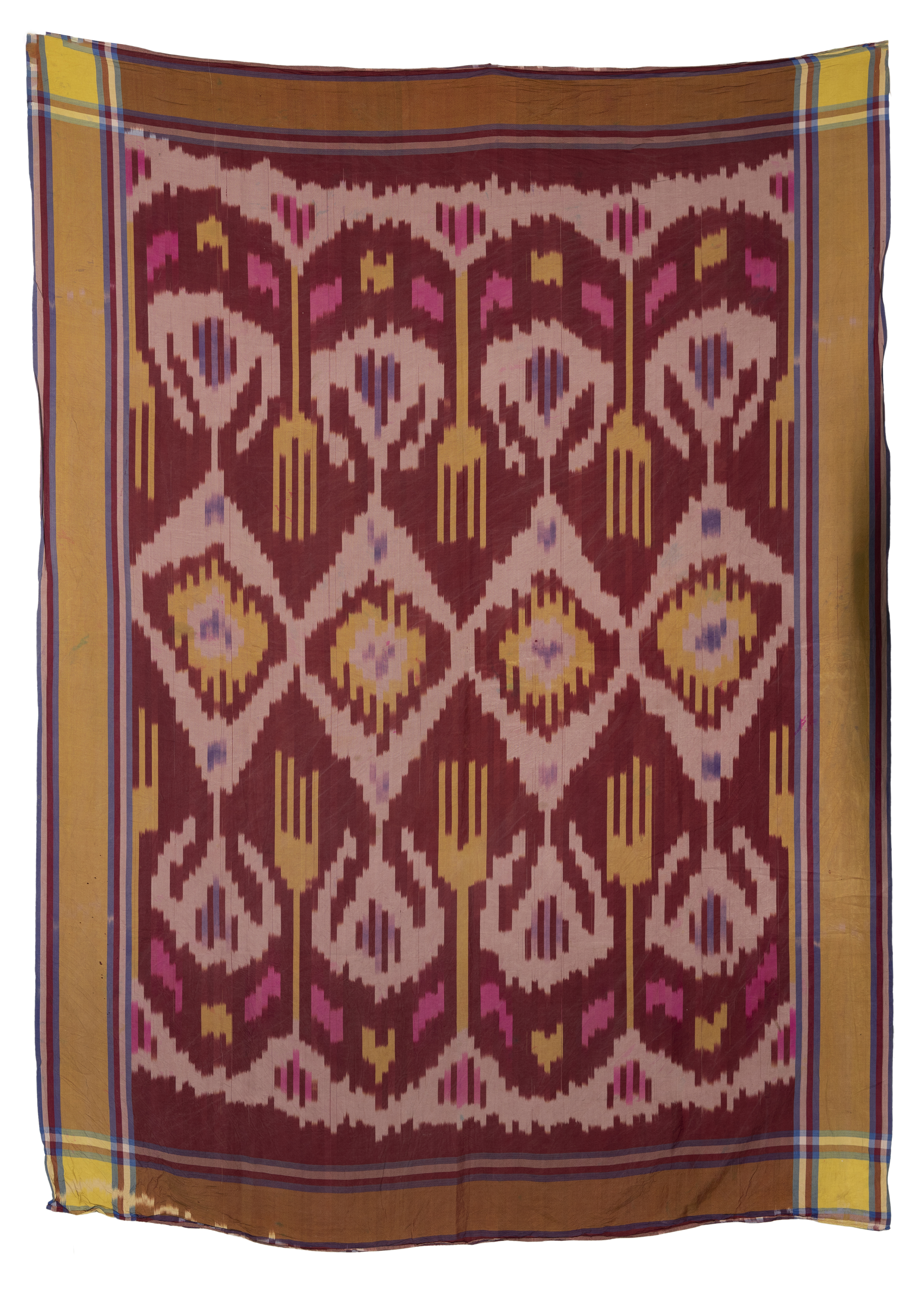 Two ikat panels Central Asia, 19th century The first with repeating lozenge panels interspersed... - Image 5 of 6