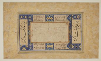 Property from An Important Private Collection A composite album page, Safavid Iran, 17th centur...