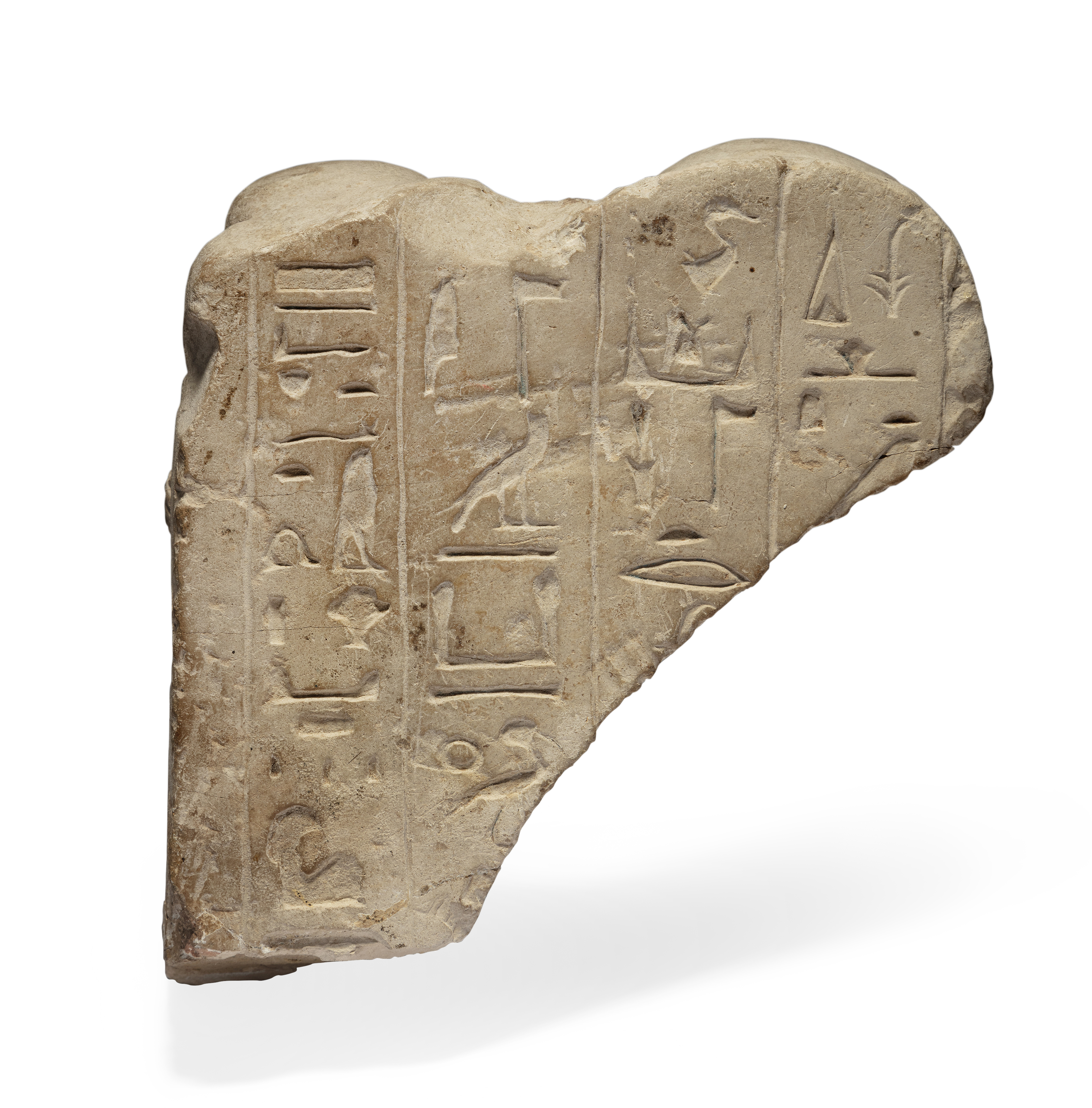 An Egyptian fragmentary limestone pair statue of a man and a woman, possibly New Kingdom, early ... - Image 2 of 4