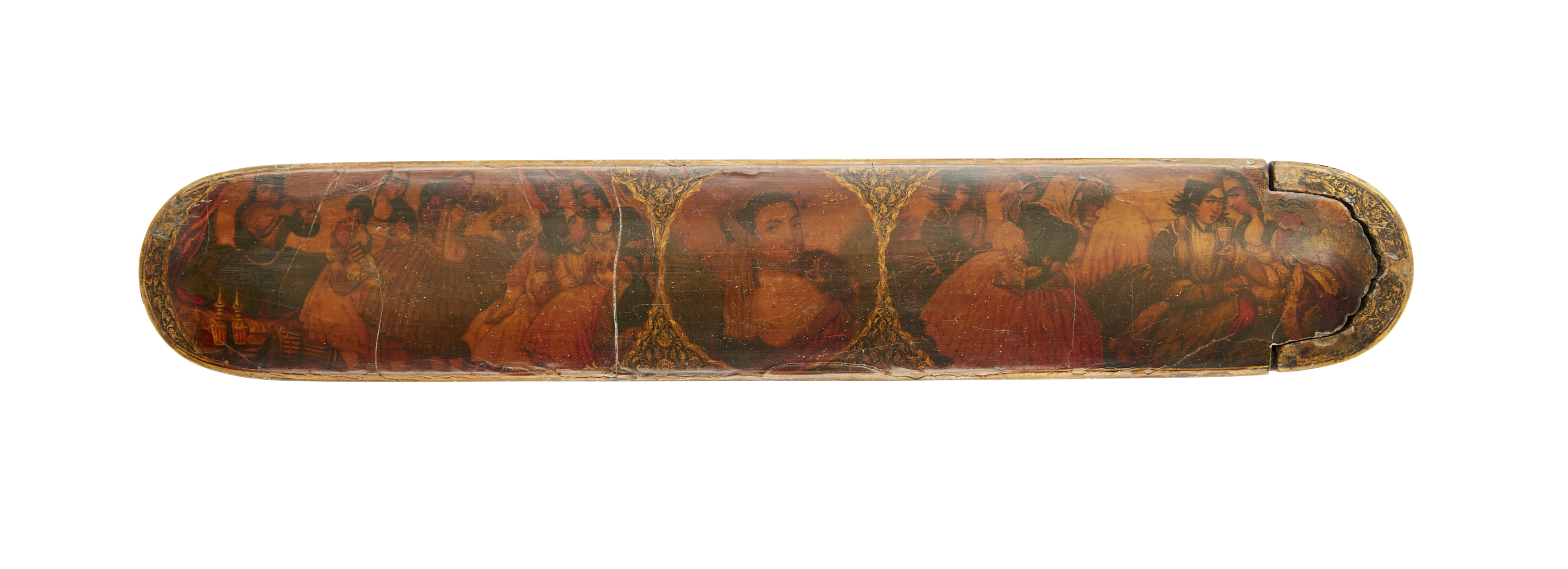 Property from an Important Private Collection A lacquered papier-mache pencase (qalamdan), Qaja... - Image 2 of 3