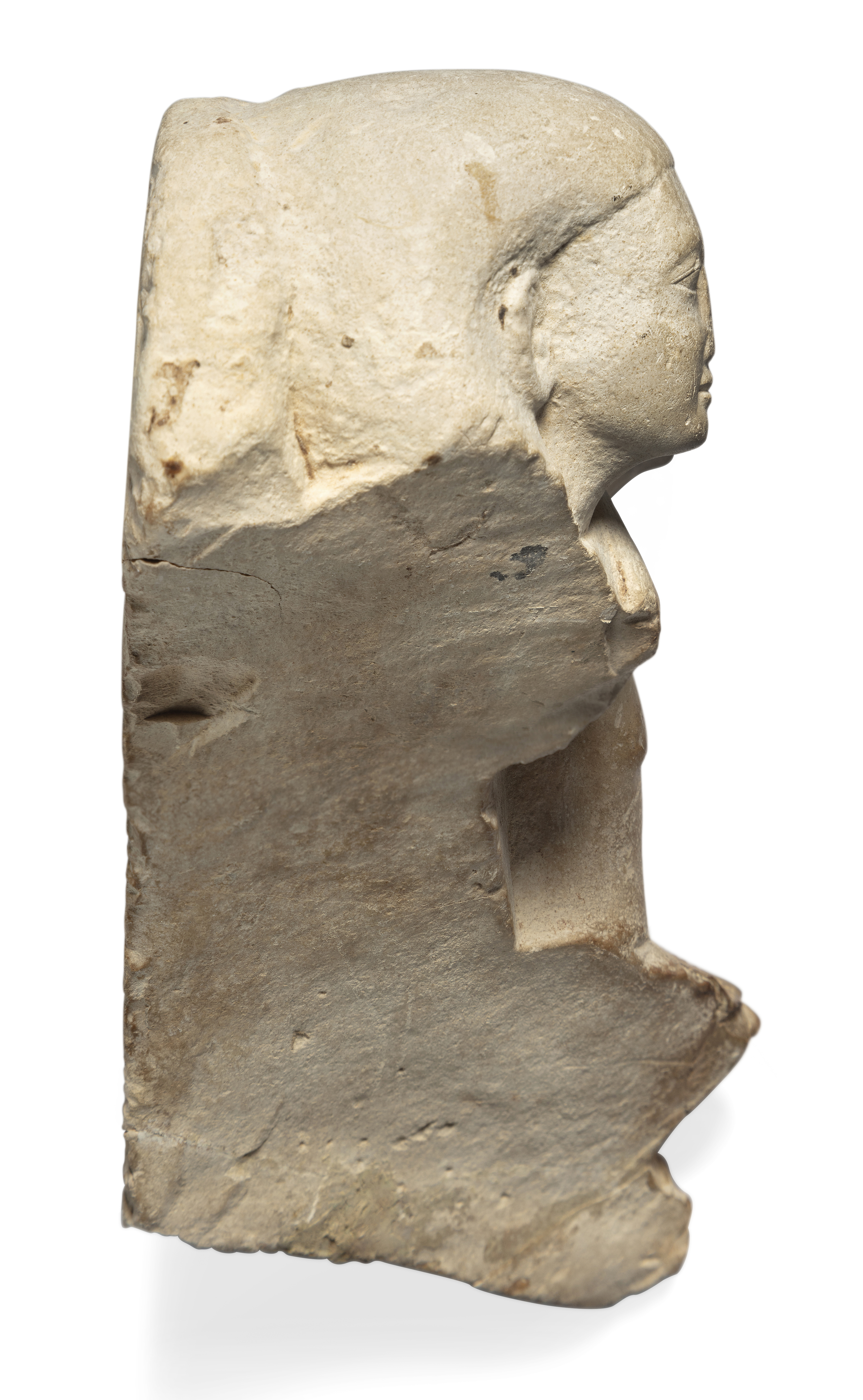 An Egyptian fragmentary limestone pair statue of a man and a woman, possibly New Kingdom, early ... - Image 4 of 4