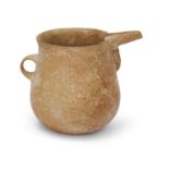 An intact reddish-orange Amlash pottery vessel of ‘bag’ form, Northern Iran, circa 1st Millenniu...
