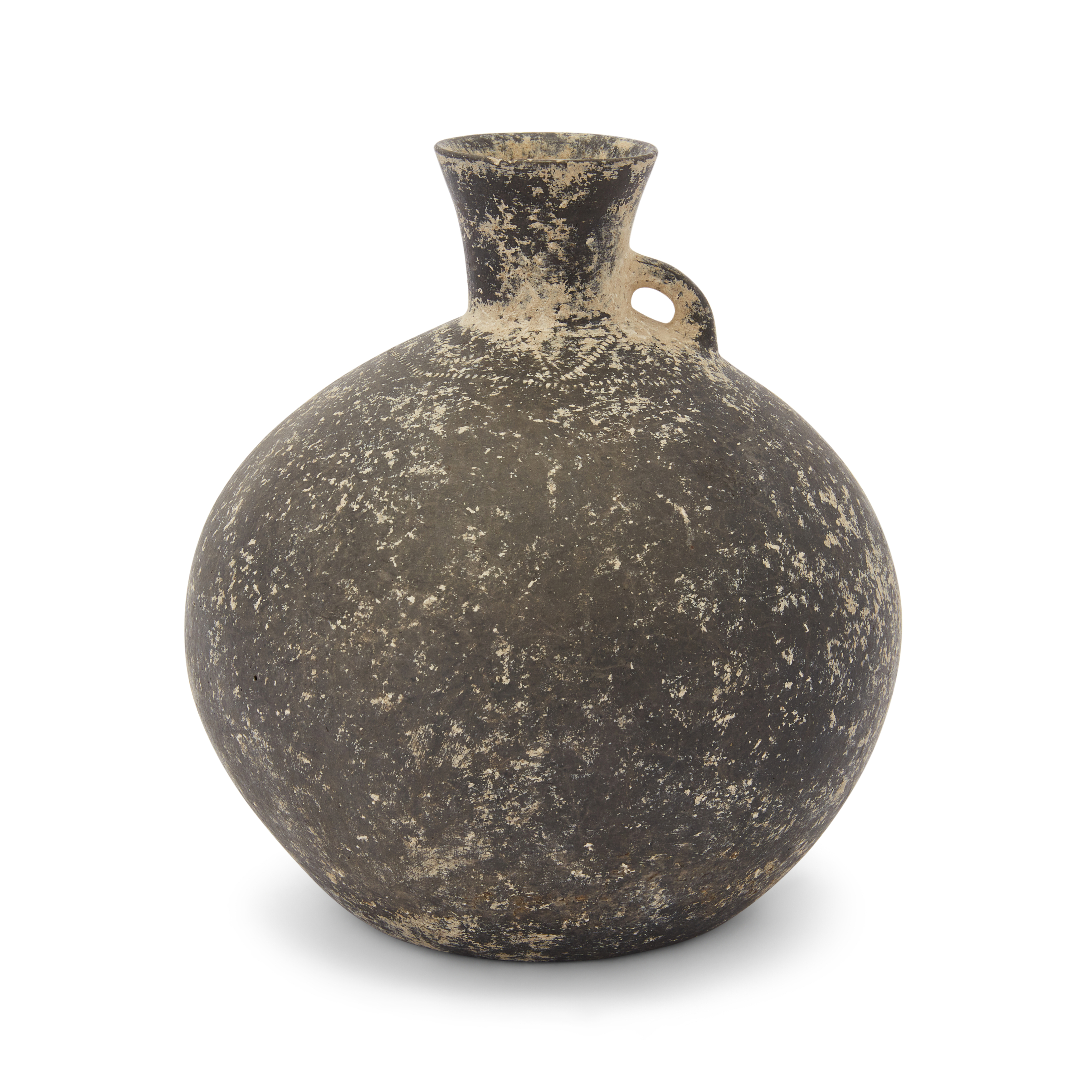 An intact grey pottery globular flask, North Iran, late 2nd – mid 1st Millennium B.C. with funn... - Image 2 of 2