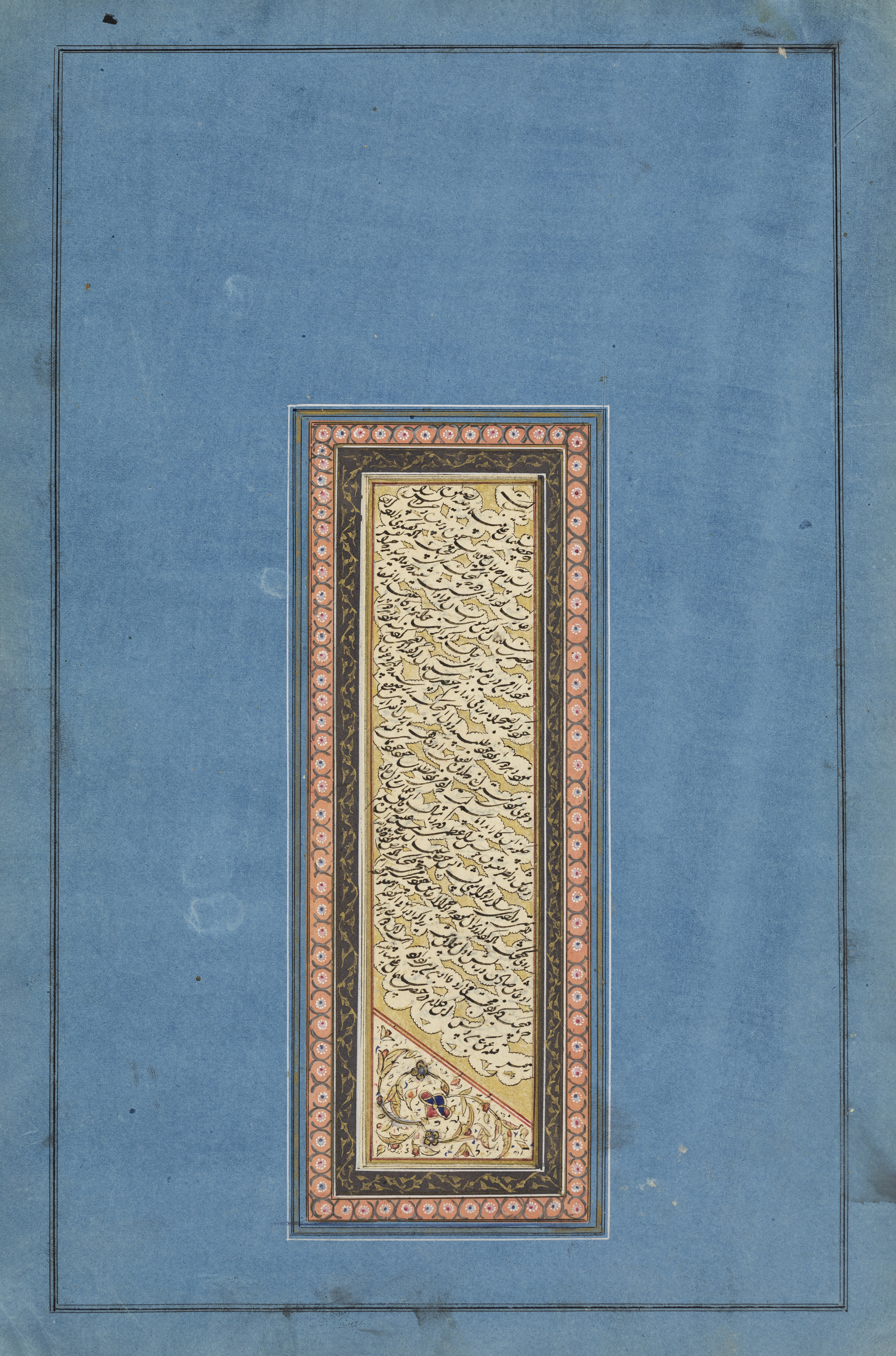 A group of nine calligraphic panels from an album, Zand or Qajar Iran, 18th century Mounted on ... - Image 5 of 9