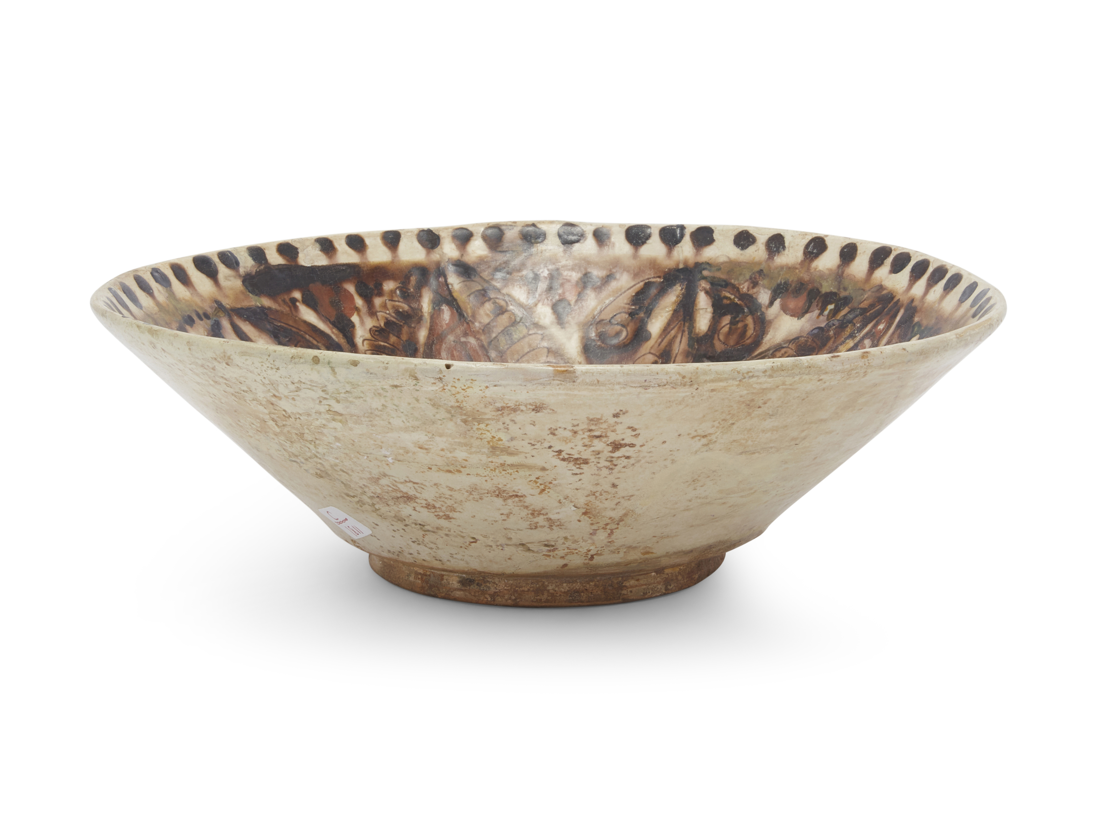 To Be Sold With No Reserve A Samanid slip conical pottery bowl Possibly Samarkand, Central Asia... - Image 2 of 3