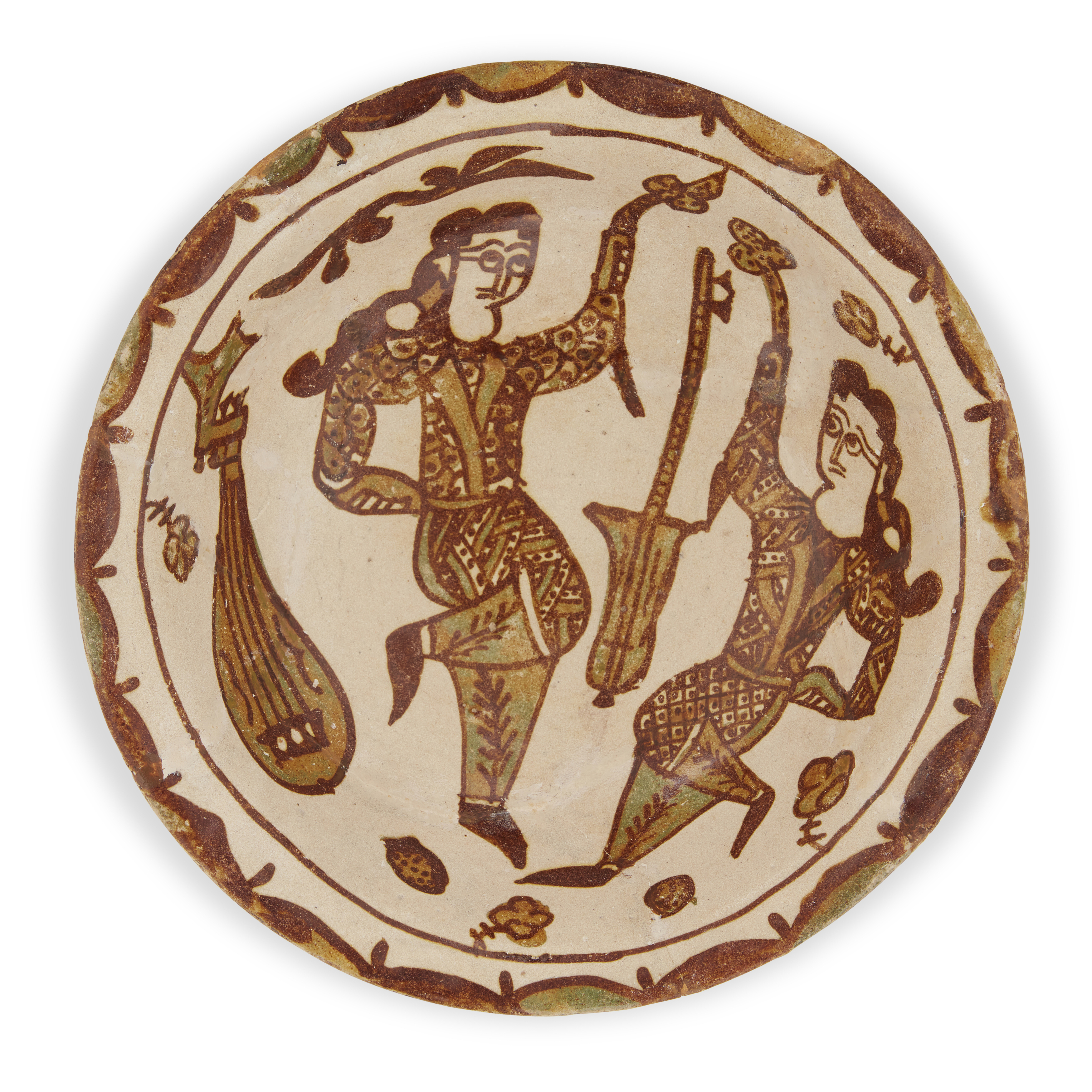 To be Sold With No Reserve An Abbasid lustre pottery bowl with dancing figures, probably Centra...