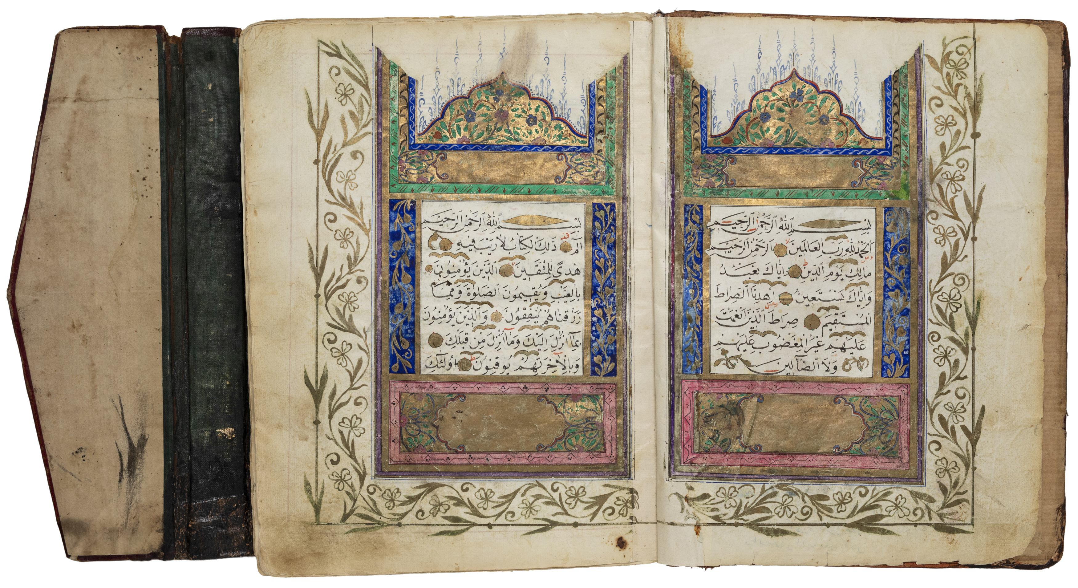 A Qur'an, possibly Balkans, Western Ottoman provinces, dated AH 1267/1850-1 AD, Arabic text on ... - Image 4 of 8