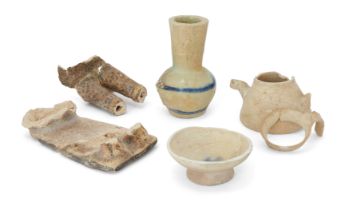 To Be Sold with No Reserve A group of pottery fragments, Iran, 12-14th century, Including a co...