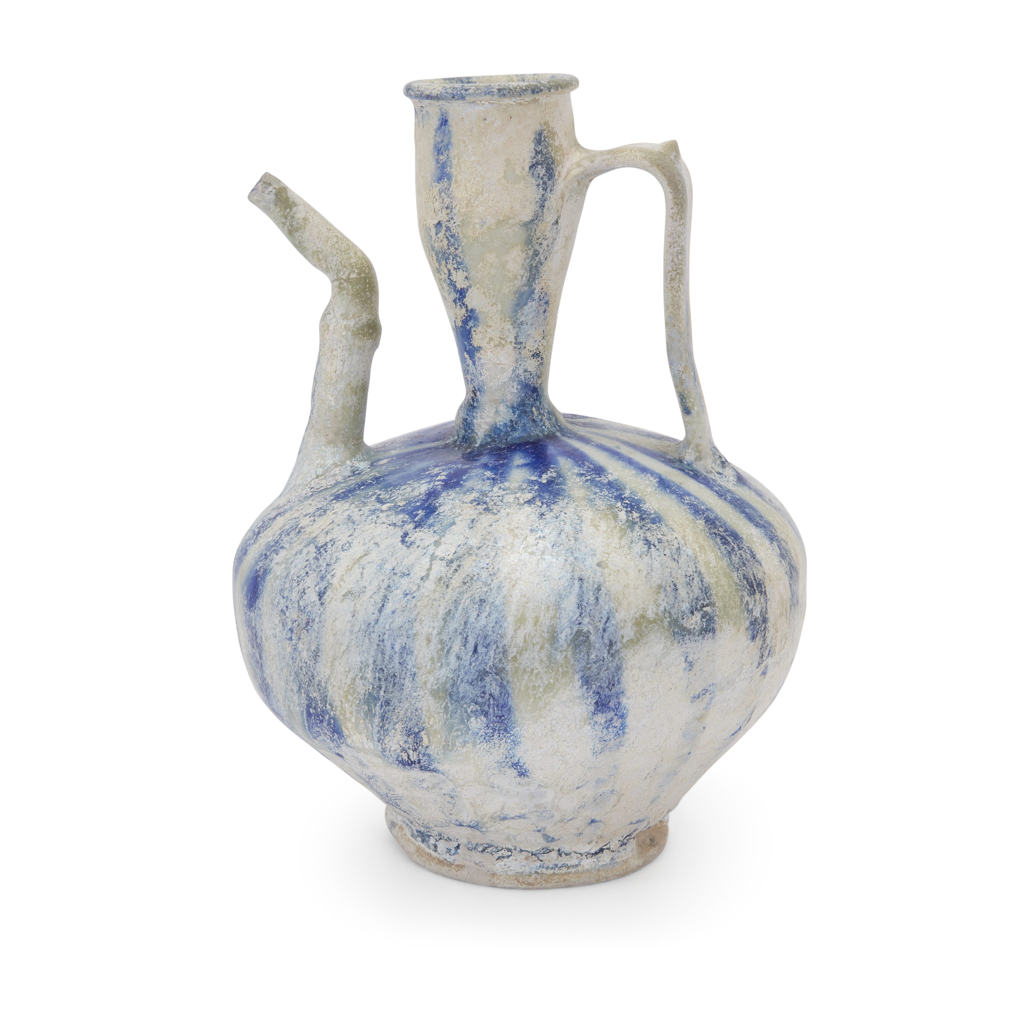 To Be Sold With No Reserve A globular cobalt blue and white pottery jug, Kashan, Central Iran, ... - Image 2 of 2