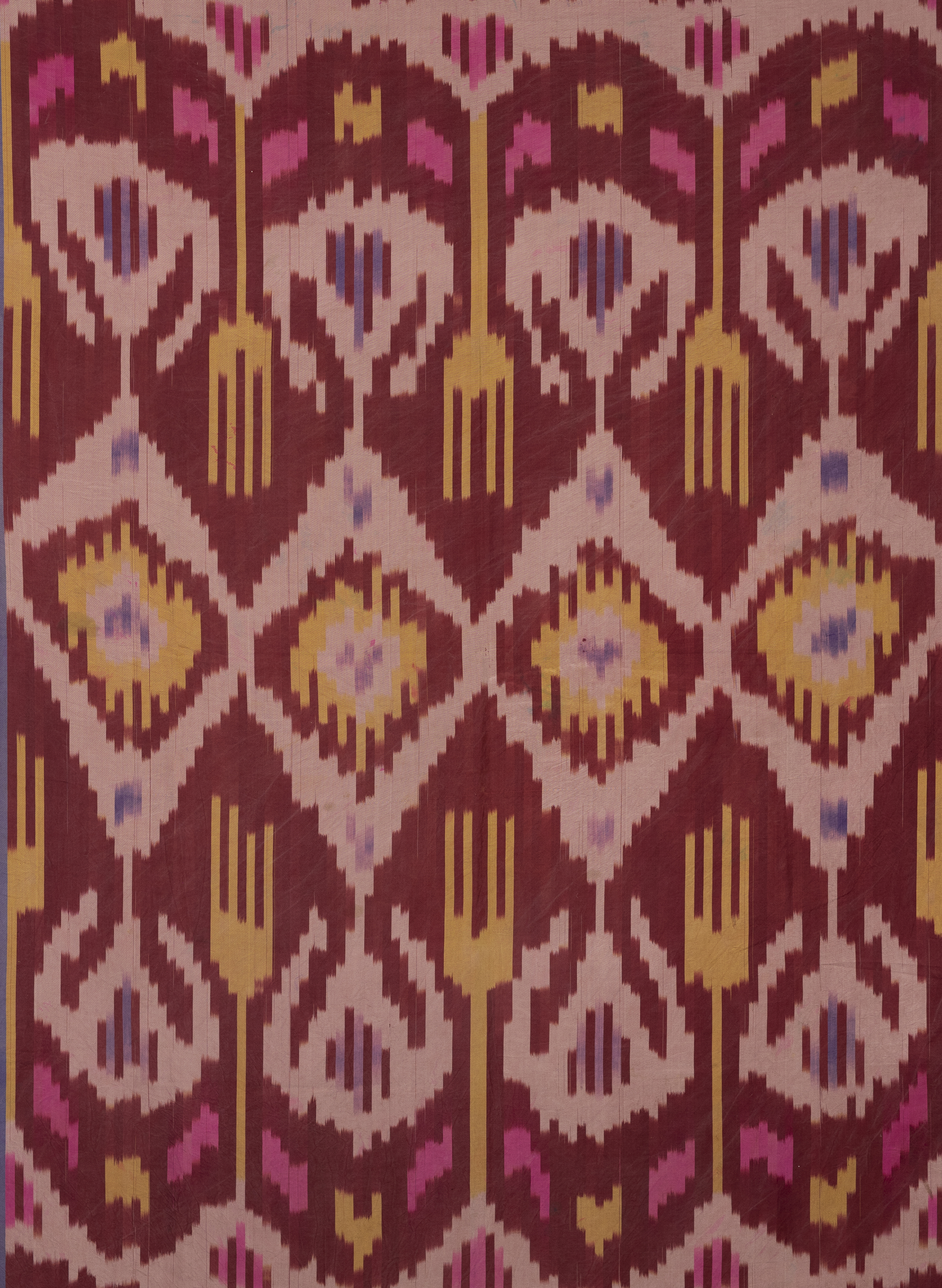 Two ikat panels Central Asia, 19th century The first with repeating lozenge panels interspersed... - Image 6 of 6