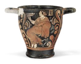 A Campanian red-figure skyphos Greek South Italy, middle or third quarter of the 4th Century B.C...