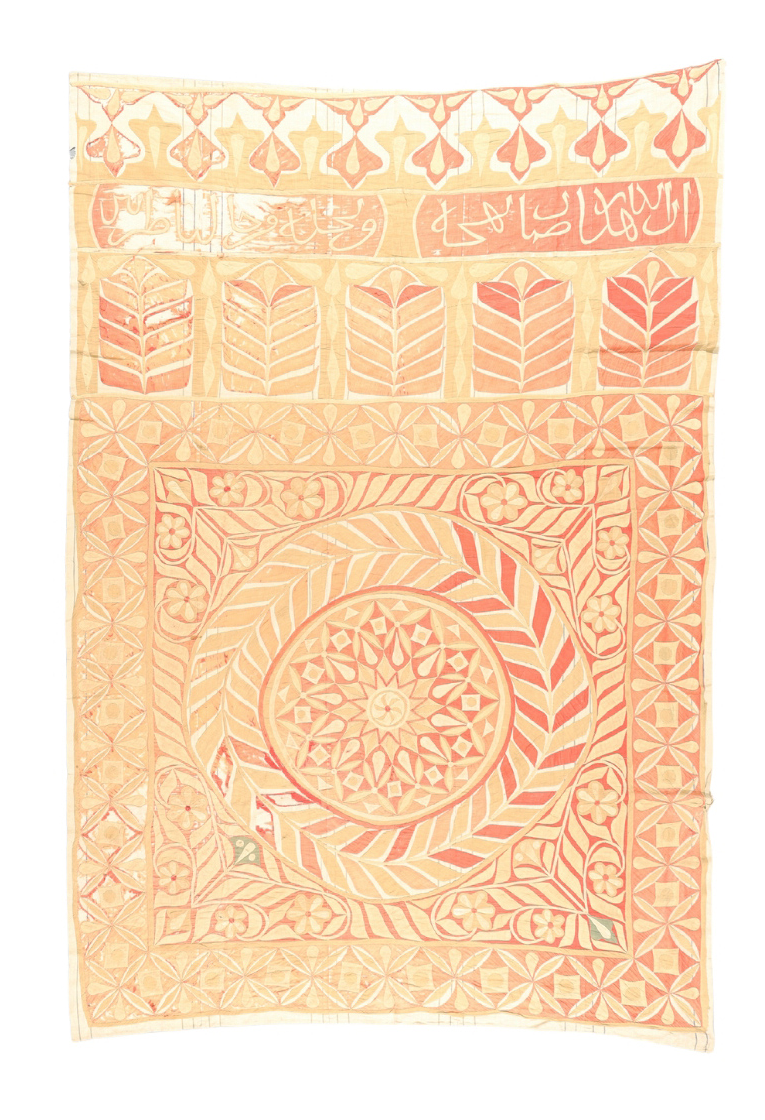 A rectangular calligraphic applique tent hanging, Khayamiya, Cairo, Egypt, first half 20th centu...