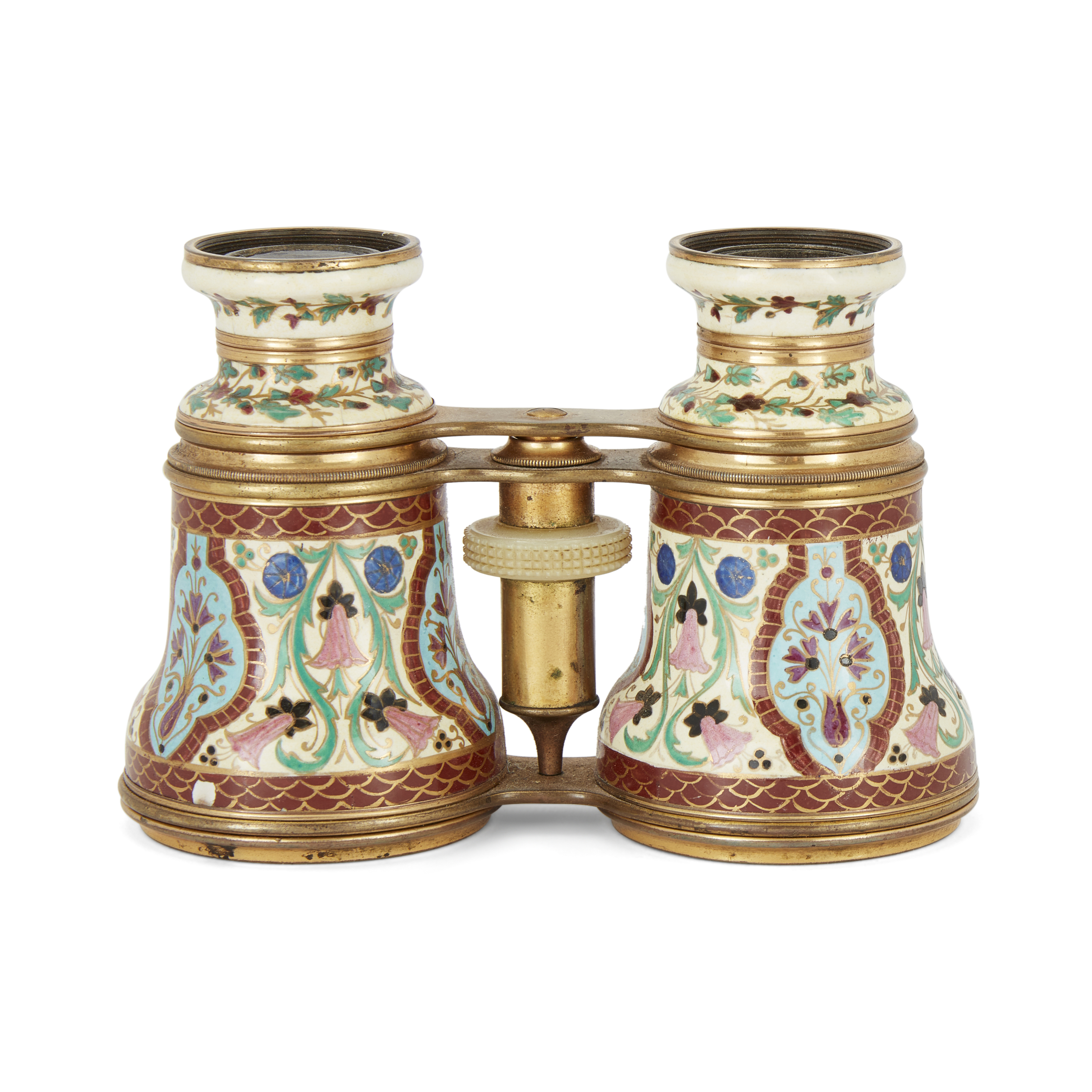 To Be Sold With No Reserve A pair of cloisonne enamelled theatre binoculars in the Persian style... - Image 2 of 2