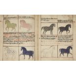 A treatise on horses Rajasthan, India, circa 1847 189ff., 2fl. 487 ill., black devanagari script...