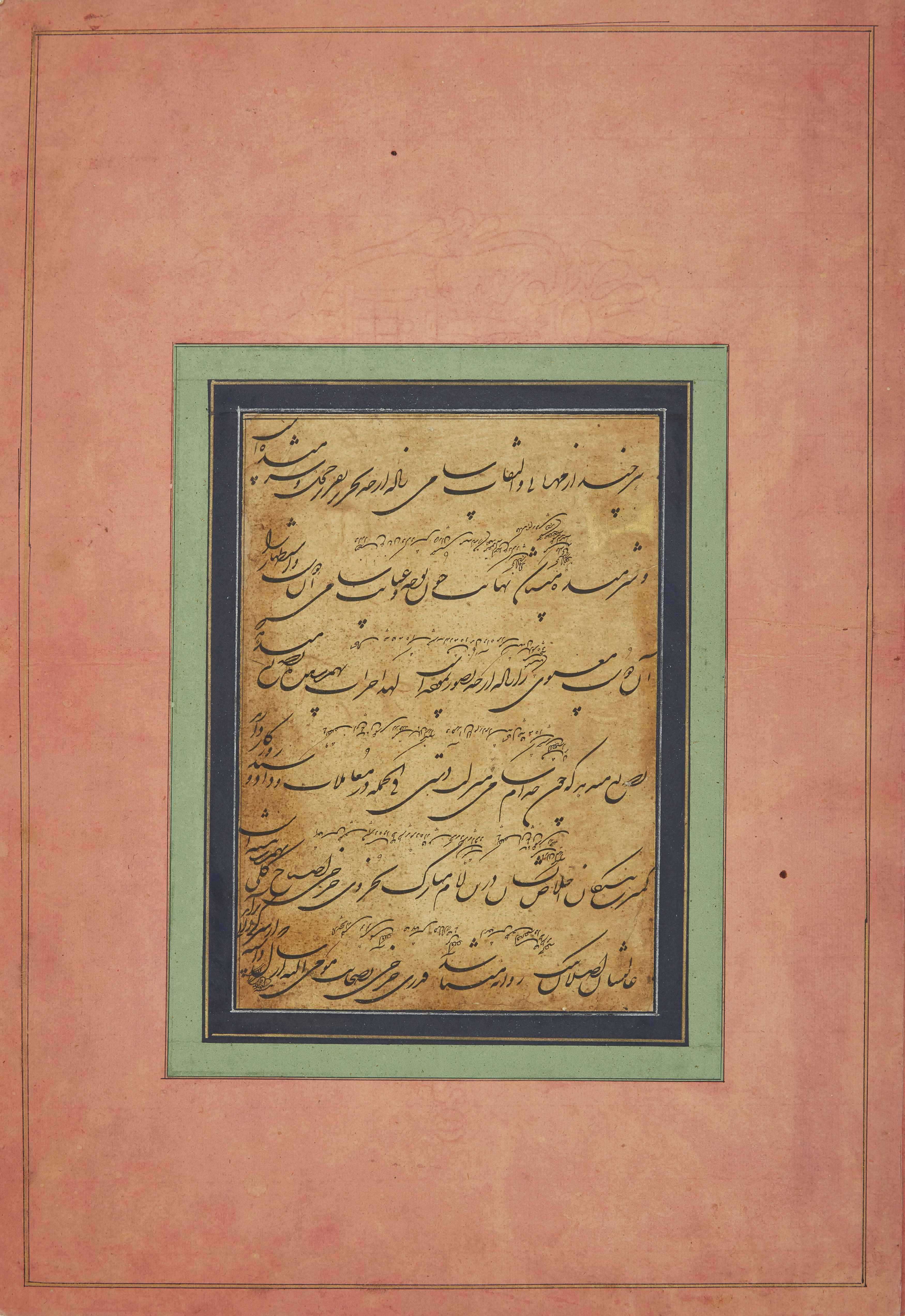 Four detached folios from a calligraphy album, Iran, 17th century and later including one with t... - Image 4 of 4