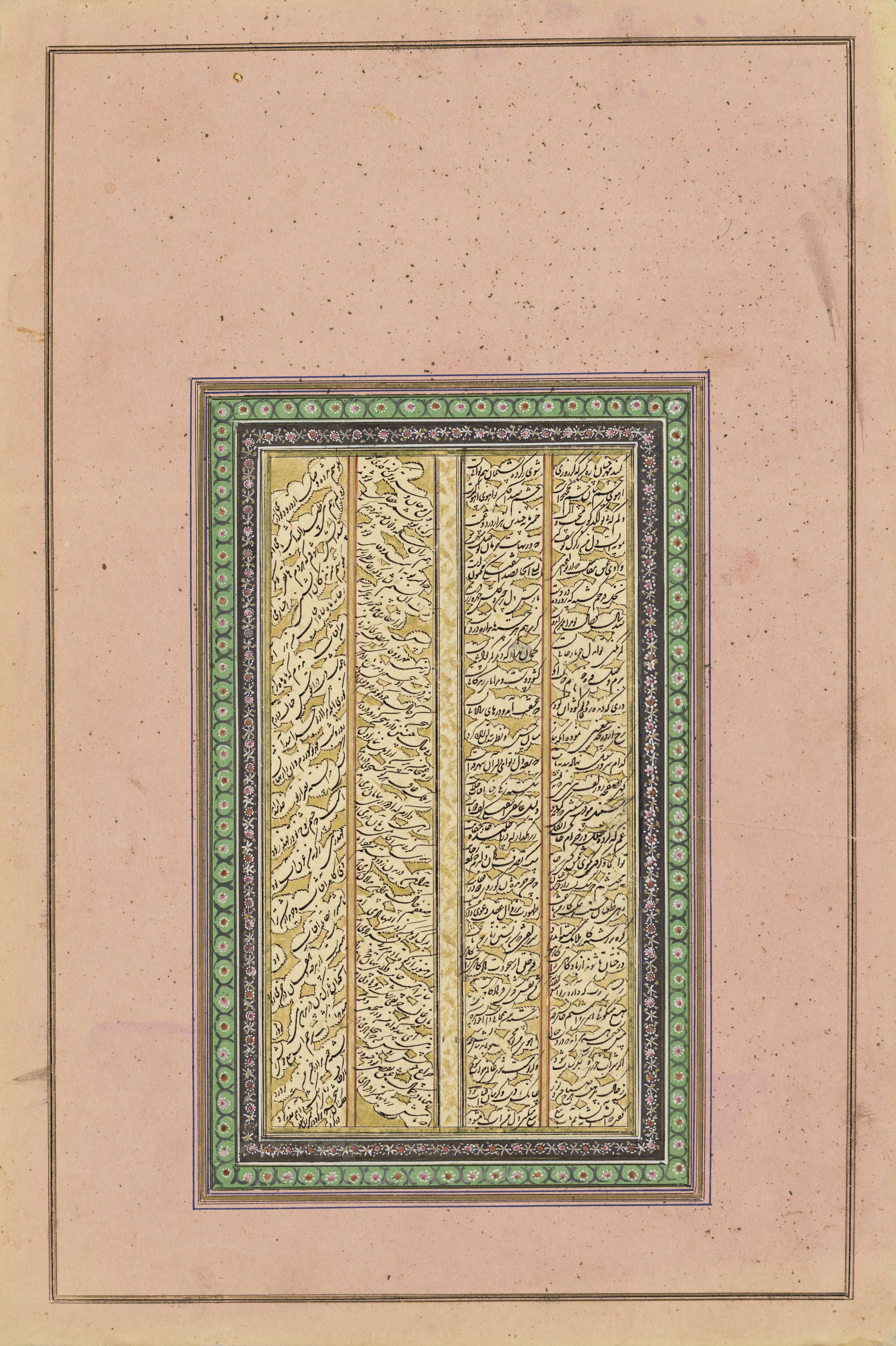 A group of nine calligraphic panels from an album, Zand or Qajar Iran, 18th century Mounted on ... - Image 8 of 9