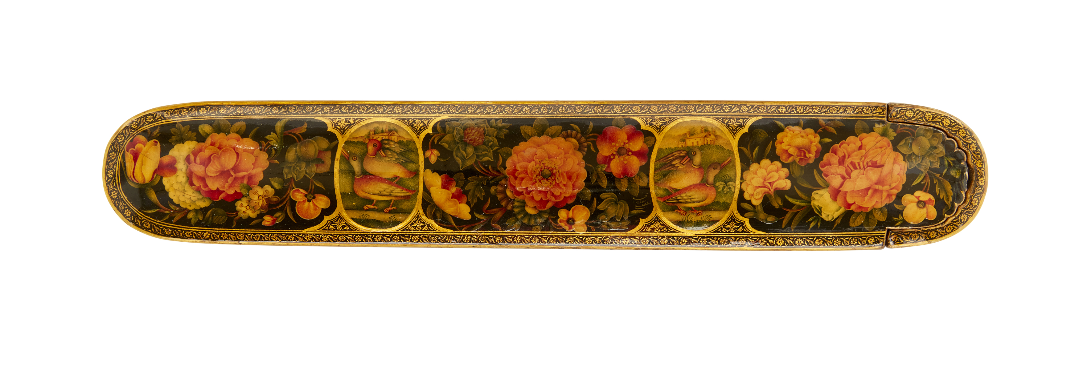 Property from an Important Private Collection A lacquered papier-mache pencase (qalamdan) Qajar... - Image 2 of 3