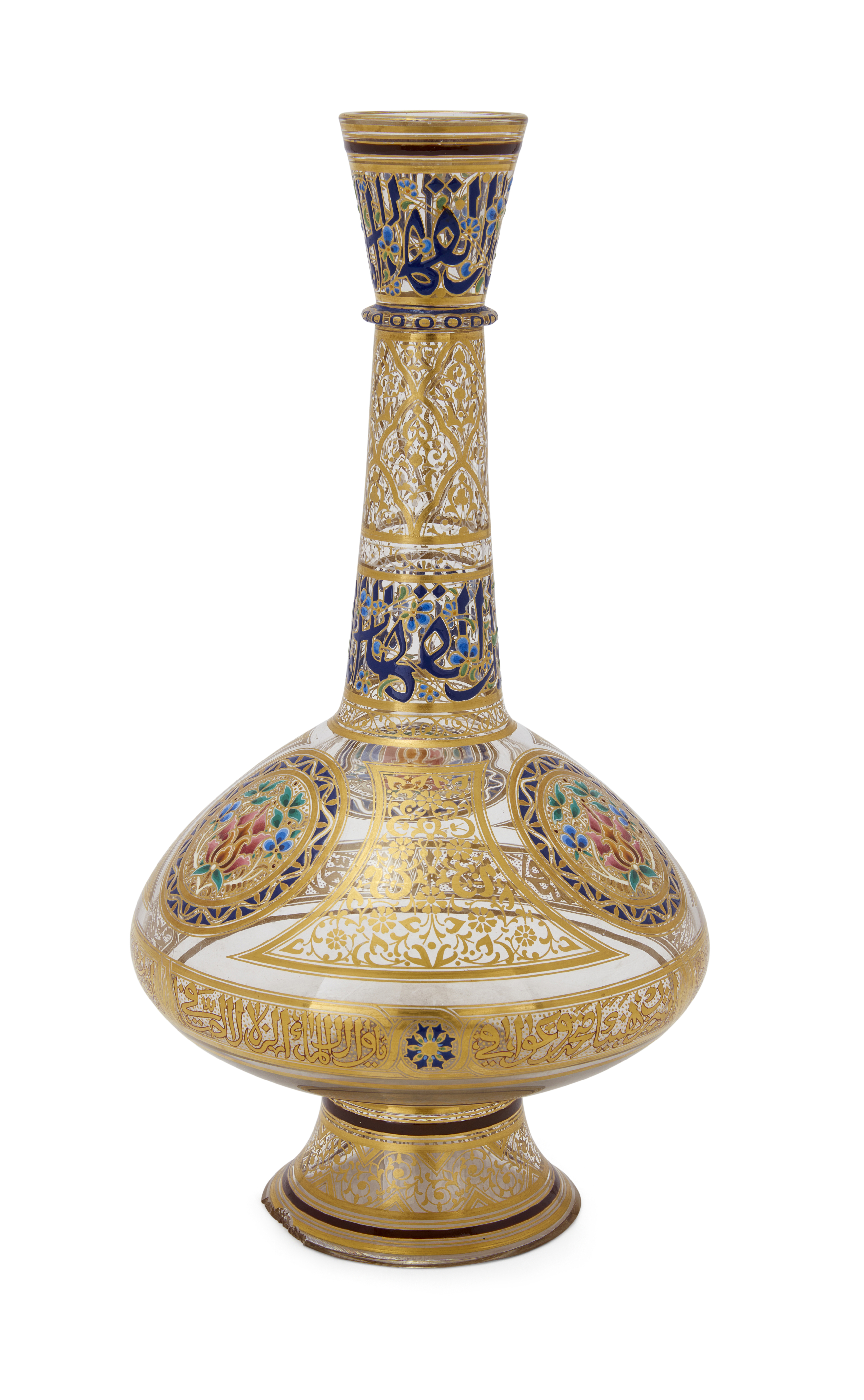 A Mamluk-style glass flask, Josef Lobmeyr (1792-1855) designed by architects Jan Machytka and Fr... - Image 2 of 7