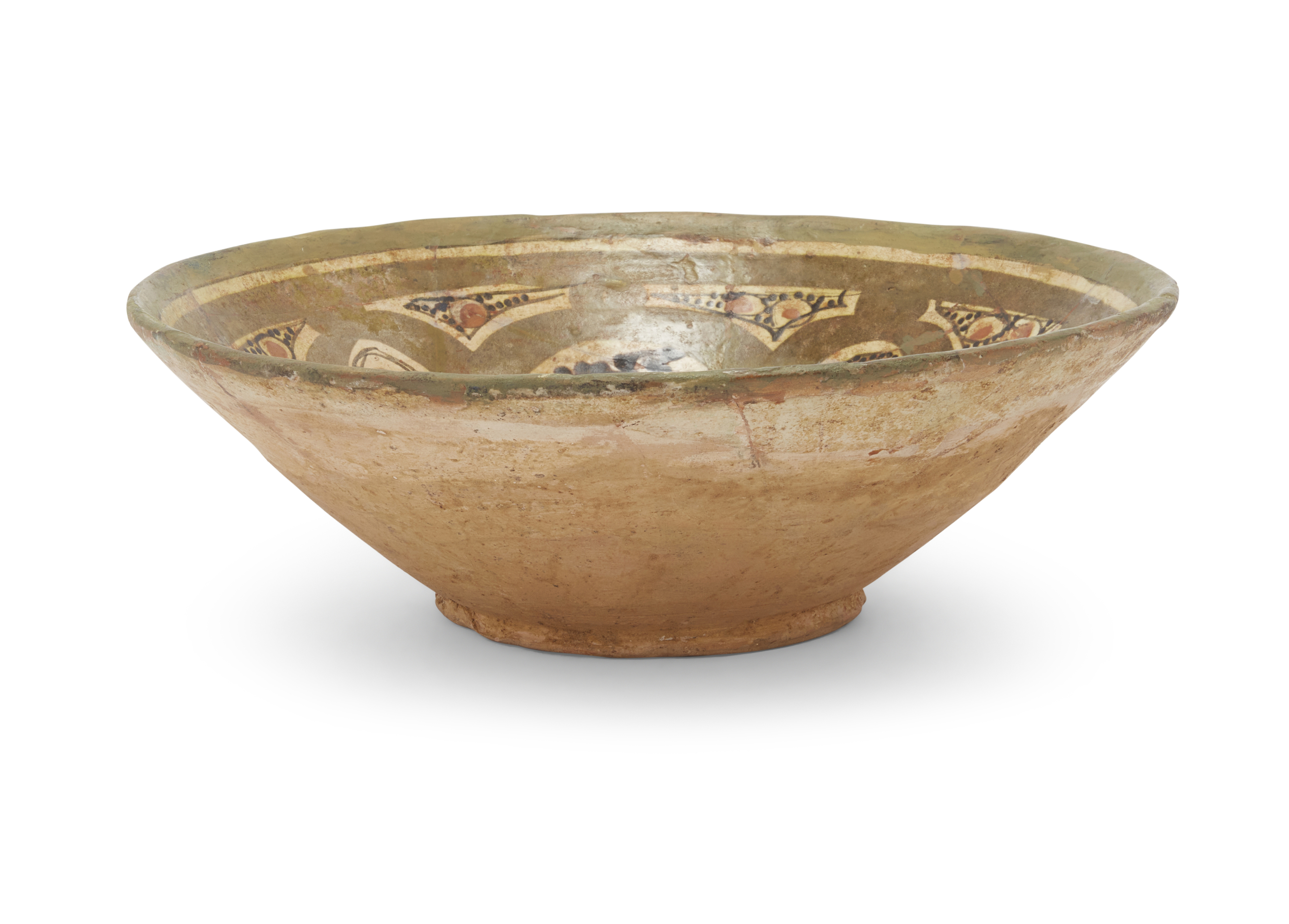 A lustreware imitation conical pottery bowl,  Nishapur, Northeast Iran, 10th century, On short ... - Image 2 of 3