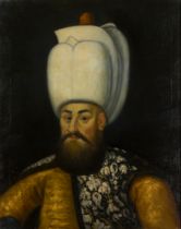 A European portrait of the Ottoman Sultan Murad III (r. 1574-1595), Possibly Spain, 19th century...