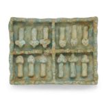 A turquoise glazed moulded pottery model of an animal pen,  Kashan, Eastern Iran, 13th century, ...