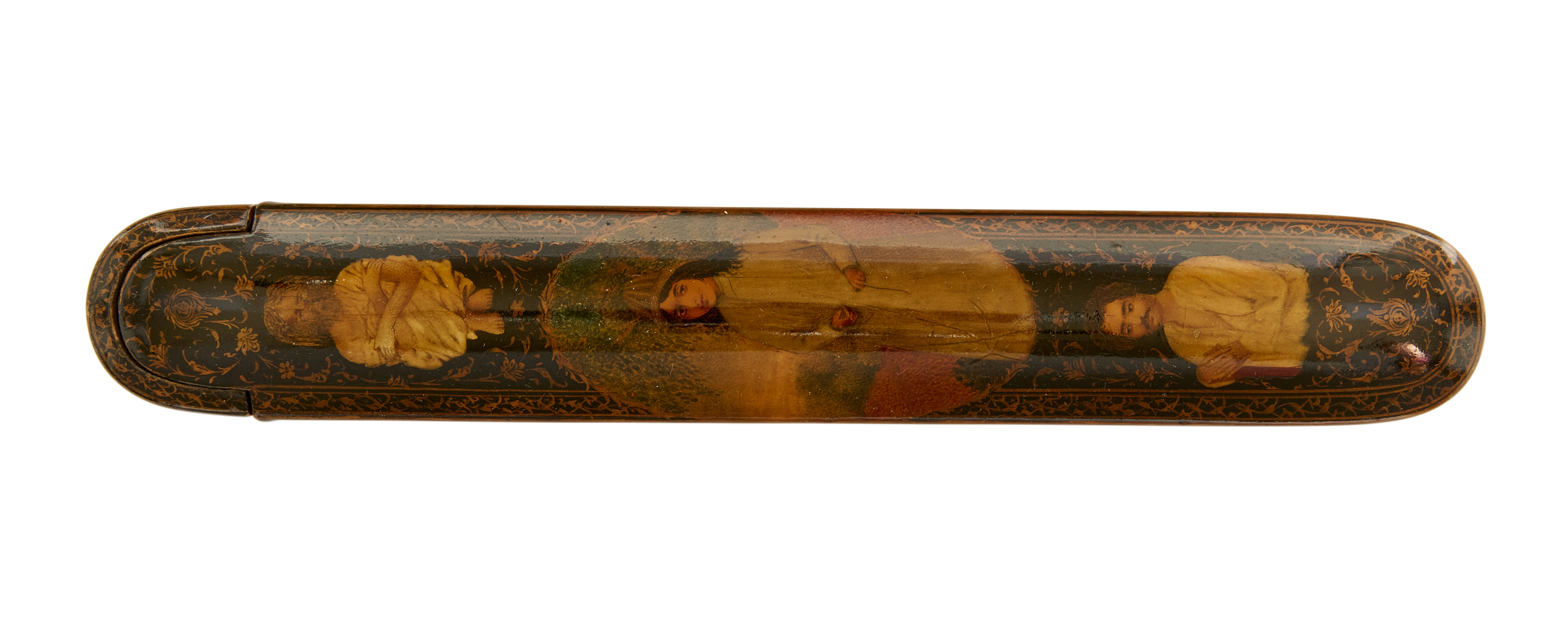 Property from an Important Private Collection A lacquered papier-mache pencase (qalamdan) Qajar... - Image 2 of 3