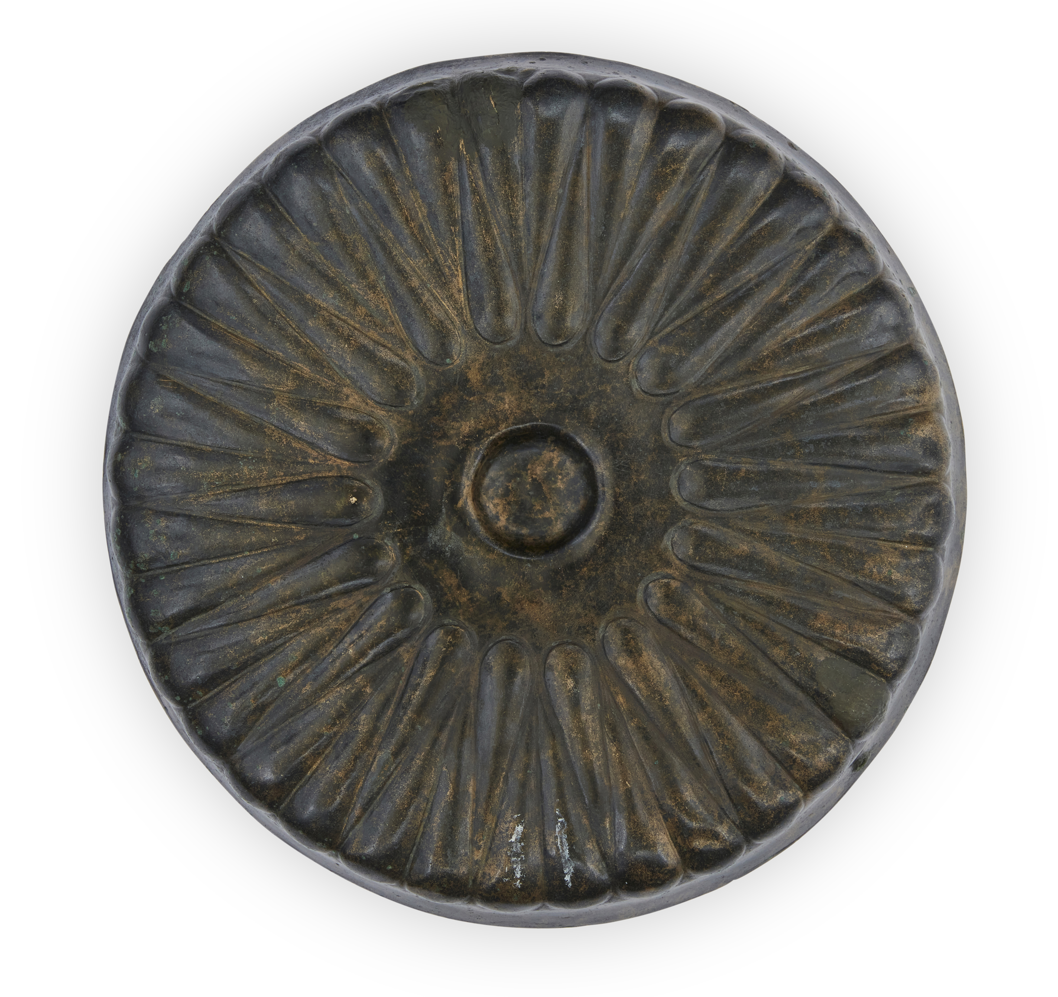 An Achaemenid style copper alloy shallow dish The base with elegant radial decoration, the well ... - Image 3 of 3