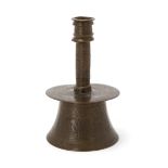 To Be Sold With No Reserve A copper alloy candle stick, Mamluk Veneto-Saracenic revival, The t...