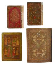 Property from an Important Private Collection Three polychrome lacquered book covers, Kashmir, ...