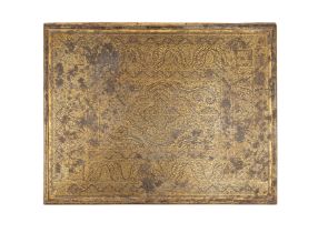 Property from an Important Private Collection A gold damascened koftgari work steel book cover, ...