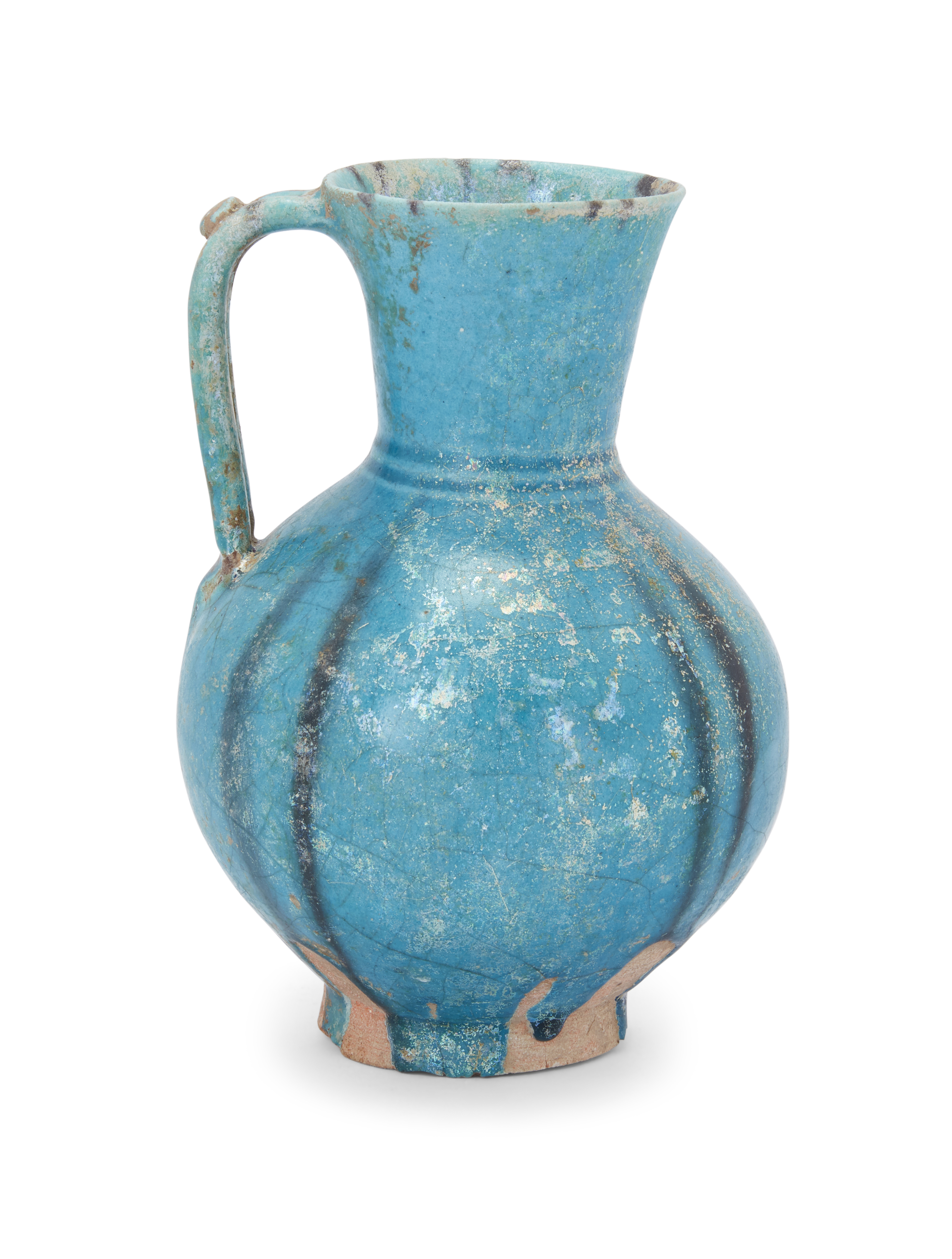 To Be Sold With No Reserve A turquoise blue glazed globular pottery jug, Kashan, central Iran, ... - Image 2 of 2