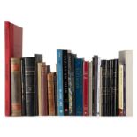 A collection of books, sales catalogues and loose black and white plates, the loose plates possib...